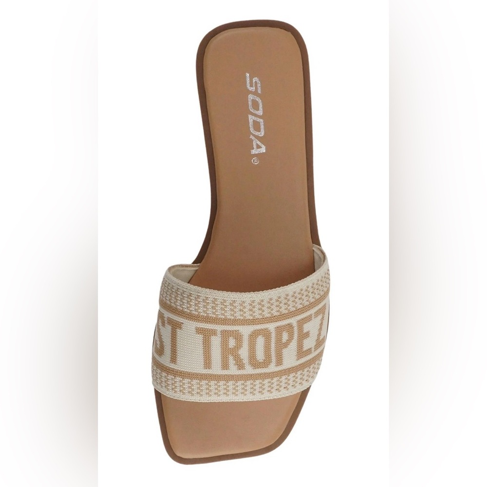 Soda Women's Nude St Tropez Slide Sandals | Size 6.5